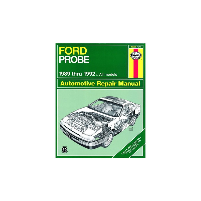 Ford Probe Haynes Repair Manual covering all models including turbo for 1989 thru 1992