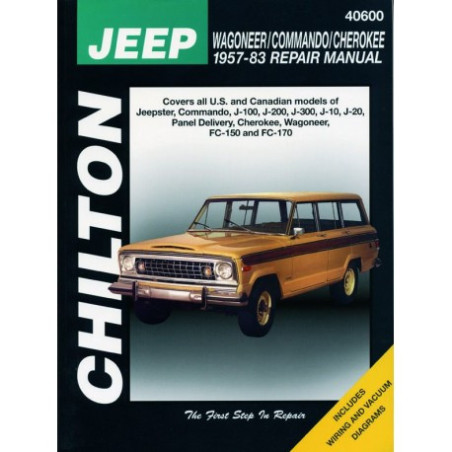 Jeep Chilton Repair Manual for 1957-83 covering all models of Jeepster Commando J-100 J-200 J-300 J-10 J-20 Panel D